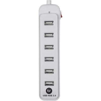 Hub USB 2.0 7 Portas Plug And Play 480Mbps Branco Bright