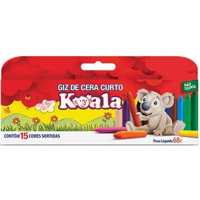 Giz de Cera Delta Koala Curto 15 Cores 12 Caixas