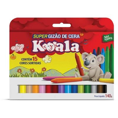 Giz de Cera Delta Super Gizão Koala 15 Cores Kit 6 Caixas