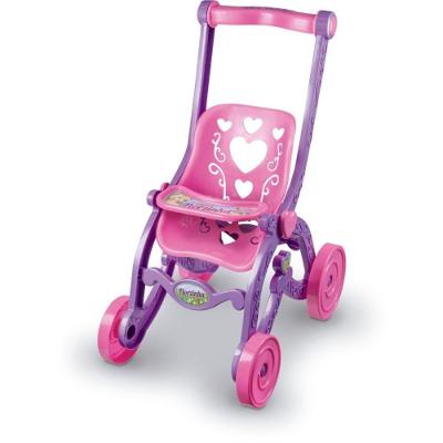 Carrinho de Boneca Florzinha em Plástico Rosa e Lilás Brinquemix
