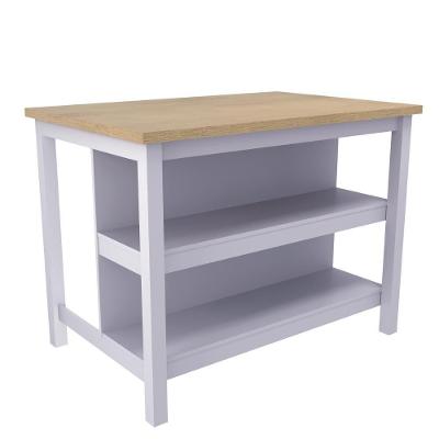 Bancada Gourmet Ilha Cozinha Ditália 2 Prat. Cinza Cd-1019