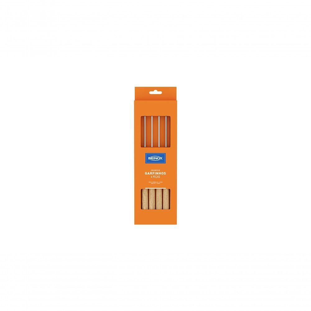 Conjunto Garfo Para Fondue/petisco 6 Peças Beli Madeira Brinox - 1