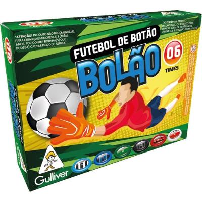 Futebol de Botão Bolão 6 Times Conjunto Completo Gulliver