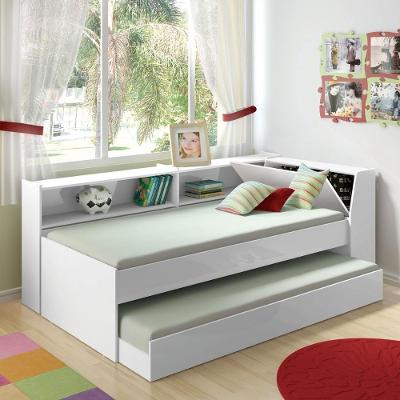 Cama Bicama Estante Com Kit Luz Bb-28-29 Branco