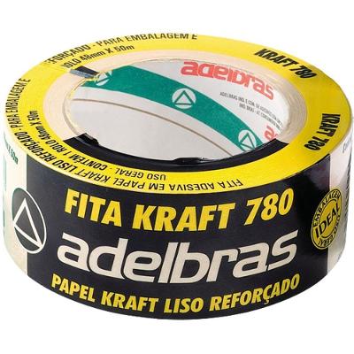 Fita para Empacotamento Kraft 780 48mmx50m Alta Resistência Marrom Adelbras