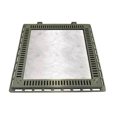 Tampa Casa Máquina Piscina Rebaixada Art Grelha 80x80CM B1 Bege GDA
