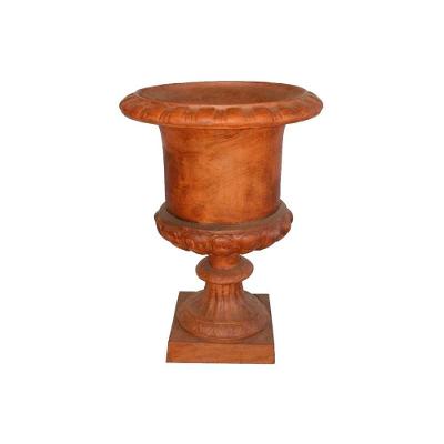 Vaso Decorativo Ingles Ferro Fundido Redondo 60cm Jardim Envelhecido Grafite Rig