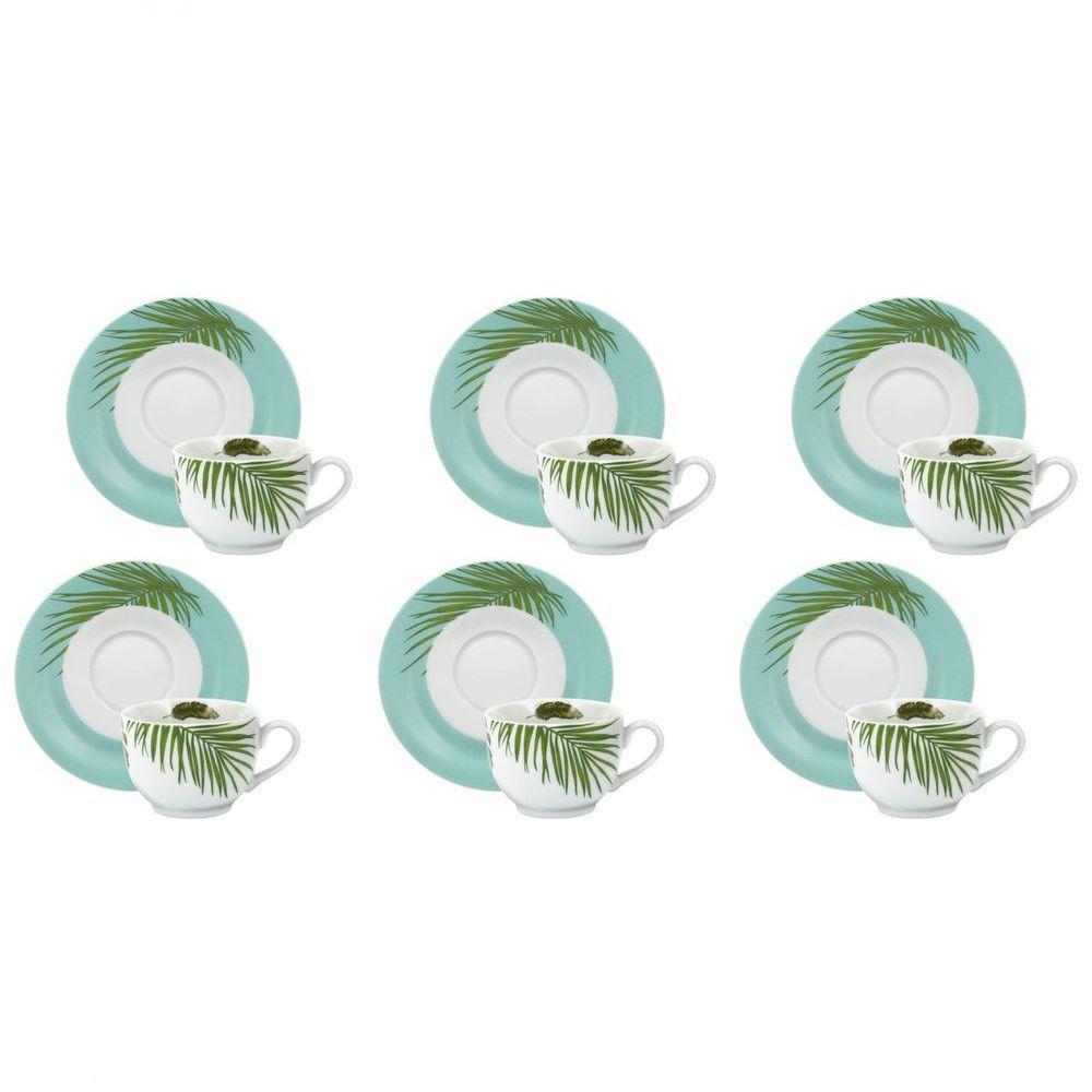 Conjunto De Xícara De Chá Com Pires 06 Peças Patrícia - 1