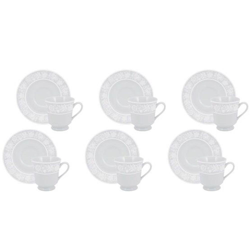 Conjunto De Xícara De Chá Com Pires 06 Peças Noiva Schmidt - 1