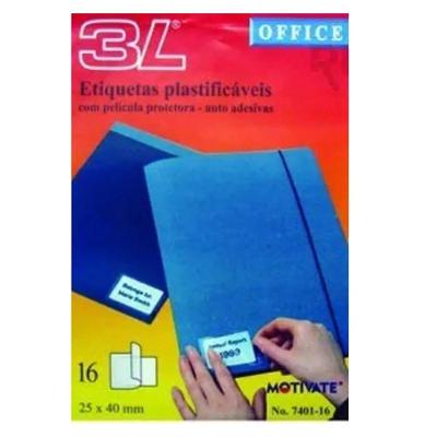 Etiquetas Auto Plastificáveis Motivate 20x60MM Blister 10 Und Transparente