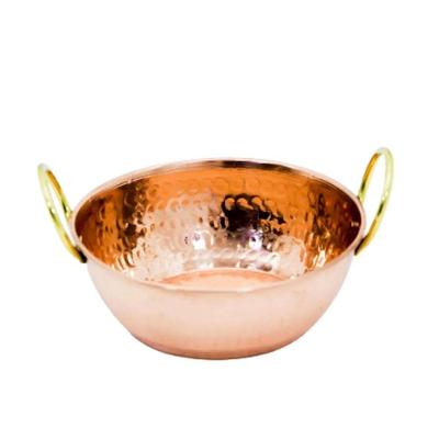 Tachinho Mini de Cobre Puro com Alças 14cm Servir e Decorar Metal Arte