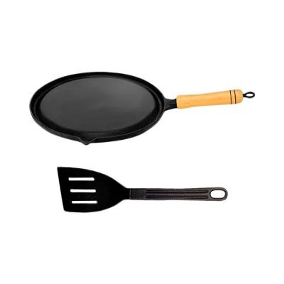 Bifeteira Antiaderente Redonda 22cm Cabo Amadeirado com Espátula Nylon