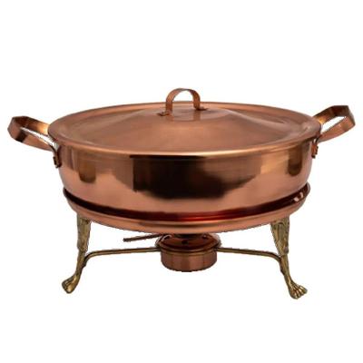 Rechaud Fogareiro Redondo Panela em Cobre Fogo Direto 6L Metal Arte
