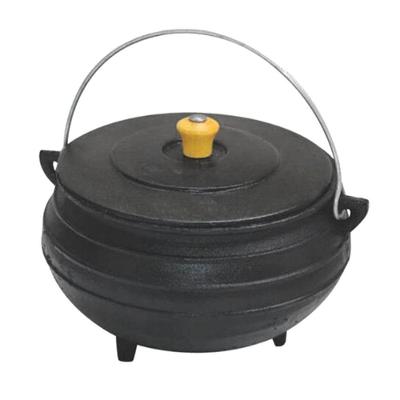 Panela Tripé de Ferro Fundido com Tampa 8L Retenção de Calor para Cozinhar Rig Fundidos