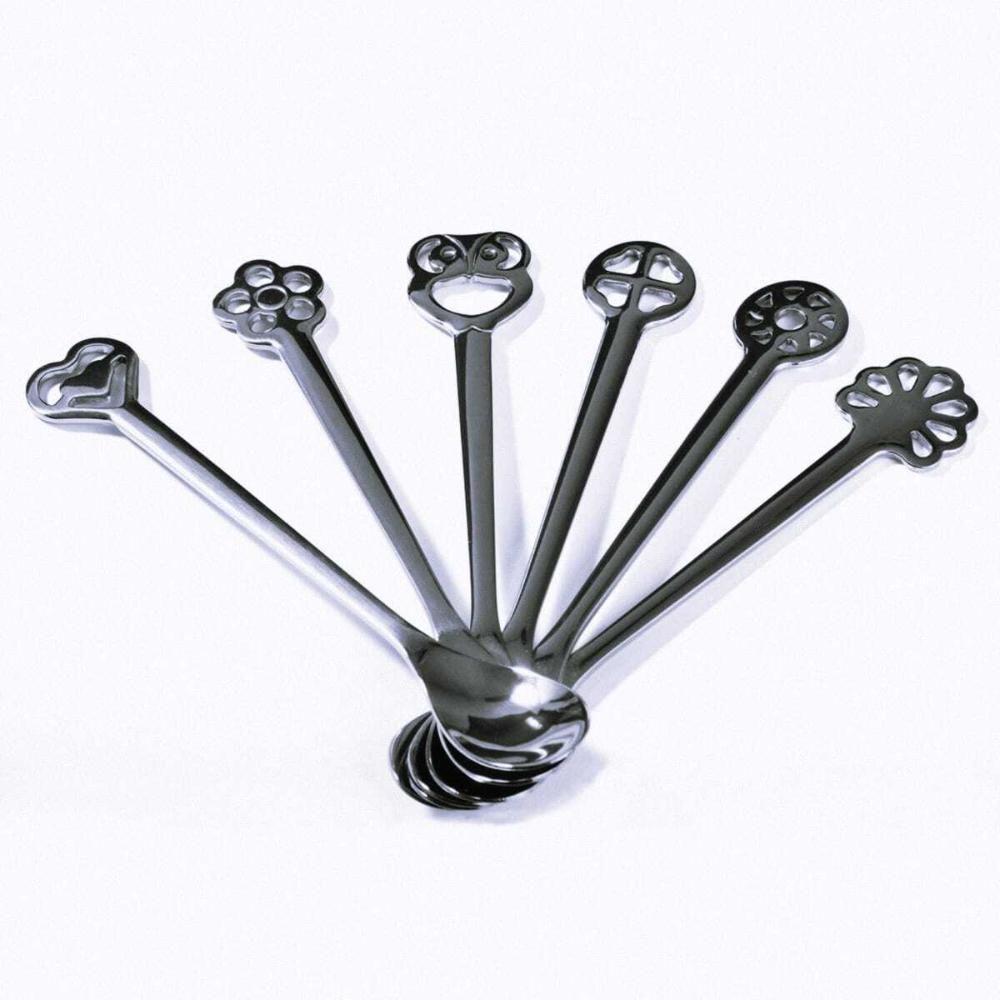 Conjunto De 6 Colheres Café Chá Prata Da Sorte Kiss Bugatti - 1