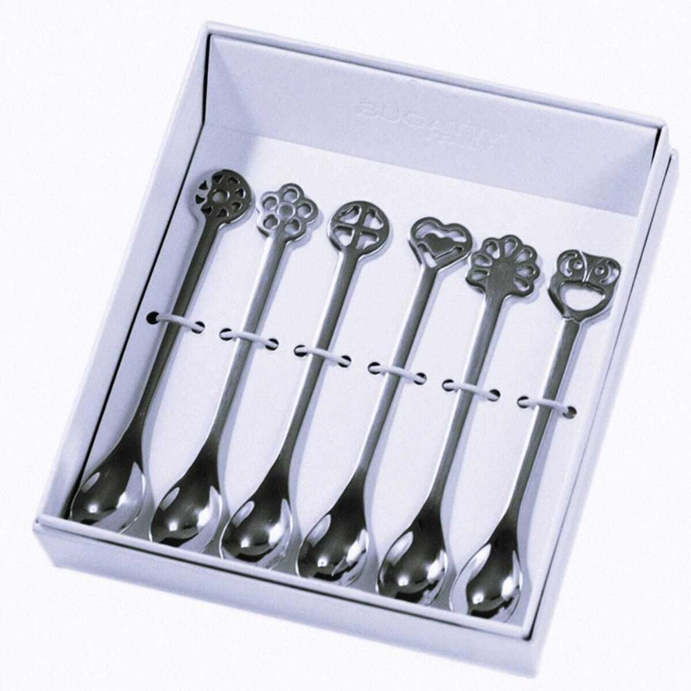 Conjunto De 6 Colheres Café Chá Prata Da Sorte Kiss Bugatti - 2