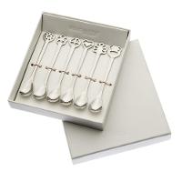 Conjunto De 6 Colheres Café Chá Prata Da Sorte Kiss Bugatti - 3