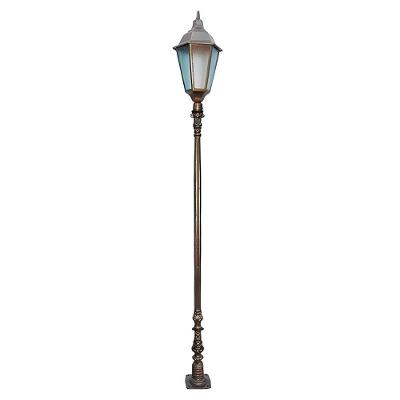 Poste Colonial Verona para Jardim Alumínio e Vidro 01 Luminária 2,38m