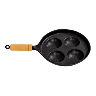Frigideira Frita 04 Ovos Antiaderente Alumínio 23cm Cabo Madeira Preto Alumínios Vitória