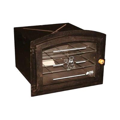 Forno a Lenha Ferro Fundido Porta de Vidro Preto Fundição Unicláudio