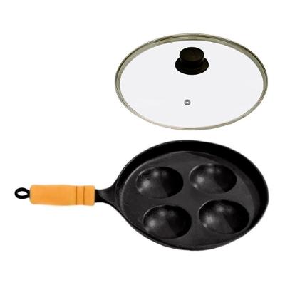 Frigideira Frita 04 Ovos Antiaderente Alumínio Revestimento Antiaderente 23cm Tampa Vidro Preto