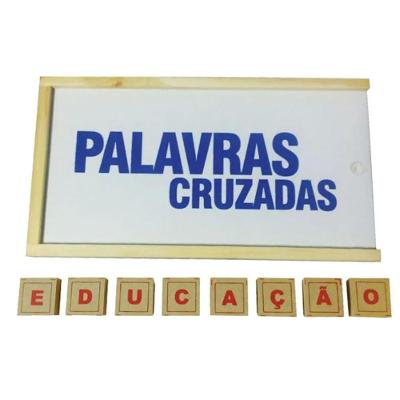Jogo Educativo Palavras Cruzadas 50 Peças em Madeira Sonho de Criança