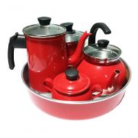 Jogo De Café Completo 5 Peças Vermelho Pigmentado Belmar