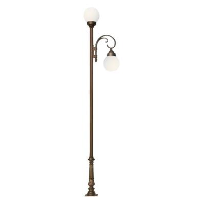 Poste Colonial Dublim para Jardim Alumínio 02 Globos 3,40m Luminárias N. Sra. da Guia