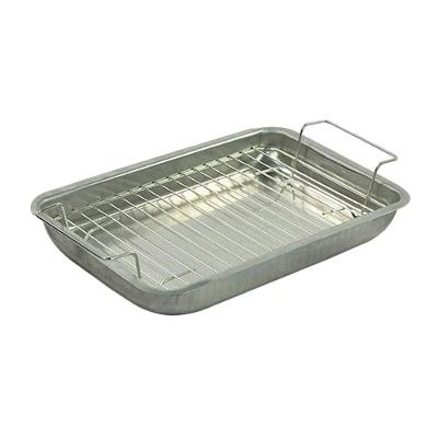 Escorredor de Frituras e Assadeira g 34x50CM Arame Galvanizado Alumínio Aramefer
