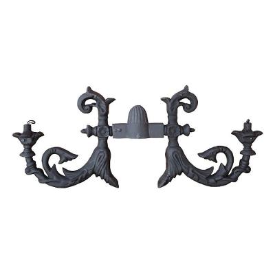 Suporte Poste e Luminária 1207-FSC Ferro Fundido Colonial 43x110cm Fundição São Cristóvão