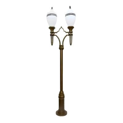 Poste para Jardim Colonial Belga Alumínio 02 Globo 4,00m Branco