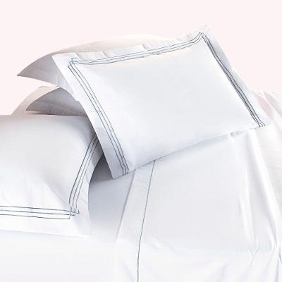 Jogo de Lençol Queen Stylo Bordado 4 Peças Percal 400 Fios Branco