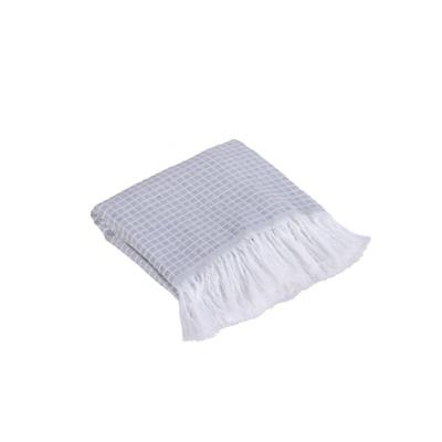 Manta Xale Chess Jacquard Dupla Face Cinza Lilly Home Enxovais