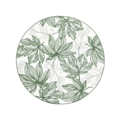 Lugar Americano Ricamo Foglia Poliéster 40cm Verde Auguri Casa