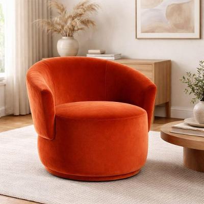 Poltrona Orgânica Conforto Veludo Design Moderno Terracota Tatite Decor