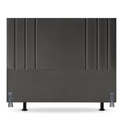 Cabeceira Casal Grecia 140cm Estofada no Box Suede Cinza Tatite Decor