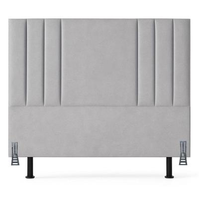Cabeceira Casal Grecia 140cm Estofada Suede Cinza Claro Tatite Decor