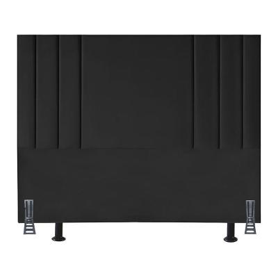Cabeceira Casal Grecia Estofada no Box Suede Preto Tatite Decor