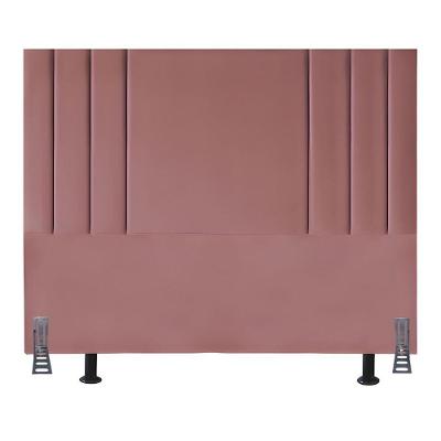 Cabeceira Casal Grecia 140cm Estofada Suede Rose Tatite Decor