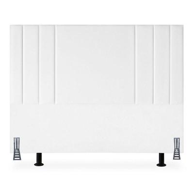 Cabeceira Casal Grecia 140cm Estofada Suede Branco Tatite Decor