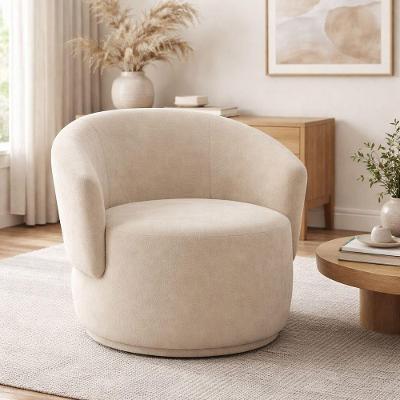Poltrona Orgânica Conforto Design Moderno Veludo Bege Online Confort