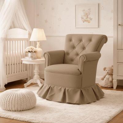 Poltrona Amamentação Capitonê Suede com Braços Cappuccino Isa Estofados