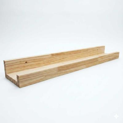 Prateleira de Parede Tipo Calha Madeira Pinus 90cm Amadeirado Artfactory Design