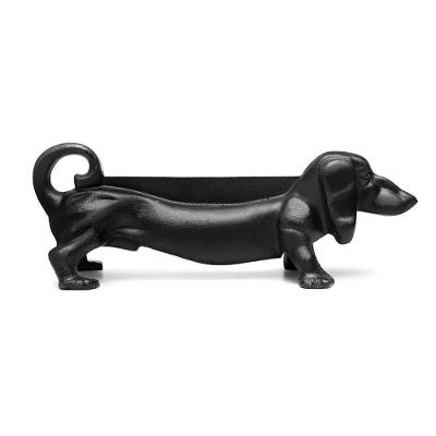Capacho Cachorro 38x14CM Ferro Fundido Hall de Entrada Preto Fundição Unicláudio