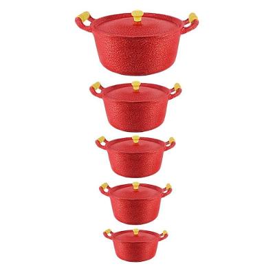 Kit Caçarolas Retas Alumínio Craqueado Alça Madeira 16 ao 24CM Diviforte