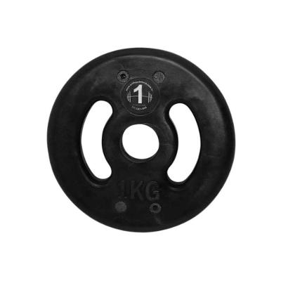 Anilha Ferro Fundido Injetada Alça Lateral 1kg Preta Anilhas Fitness