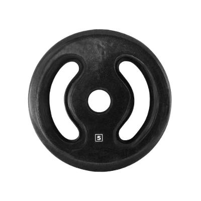 Anilha Ferro Fundido Emborrachada Alça 5kg Preto Anilhas Fitness