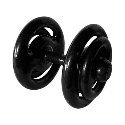 Dumbbell Emborrachado 18kg Treinamento Funcional Ferro Fundido Preto Anilhas Fitness