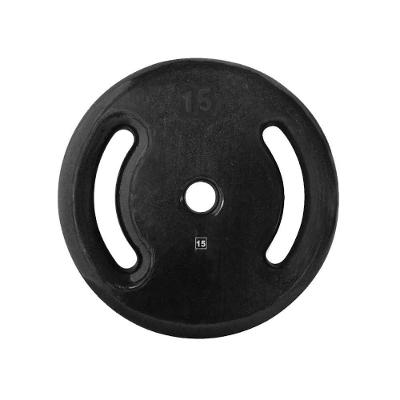 Anilha Ferro Fundido Emborrachada 15kg Alça Lateral Preto Anilhas Fitness