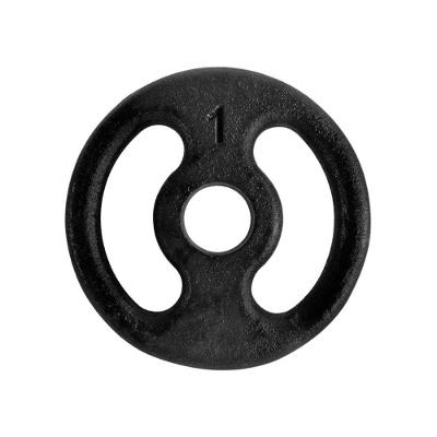Anilha Ferro Fundido 1,0kg Alça Lateral Anti-Corrosiva Preta Anilhas Fitness